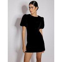Nobodys Child Boston Velvet Mini Dress Plain - Black
