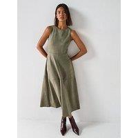 V By Very Suedette Midaxi Dress - Green