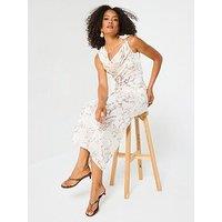 V By Very Cowl Satin Printed Maxi Dress - Print