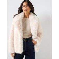 Forever New Hunter Faux Fur Coat - Beige