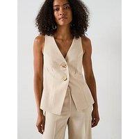 Forever New Lulu Long Waistcoat - Cream