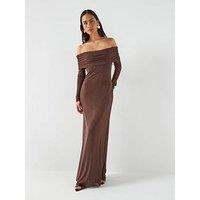 Forever New Effie Bardot Heatseal Maxi - Brown