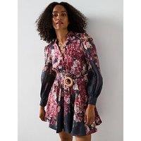 Forever New Vienna Trim Detail Skater Dress - Navy