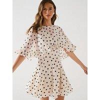Forever New Salome Ruffle Cape Mini Dress - Cream