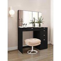 Birlea Ava 5 Drawer Dressing Table - Black