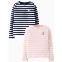 The Very Collection Girls 2 Pack Striped Long Sleeve T-Shirts - Multi