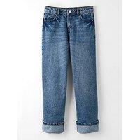 The Very Collection Girls Turn Up Hem Straight Leg Jeans - Mid Wash