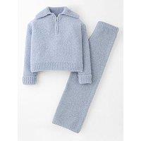 The Very Collection Half Zip Knit Set - Blue