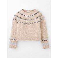 The Very Collection Girls Fairisle Knitted Jumper - Cream