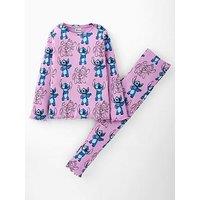 Disney Lilo & Stitch Stitch Rib All Over Print Pyjamas - Purple