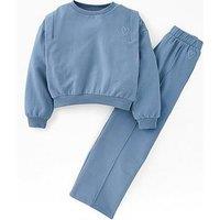The Very Collection Girls Pleat Sweat Set - Blue