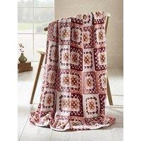 Catherine Lansfield Crochet Print Throw- 130X170Cm