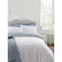 Bianca Esme Floral 200 Thread Count Cotton Reversible Duvet Set White Blue