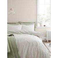 Bianca Hampton Stripe 200 Thread Count Cotton Reversible Duvet Set Green