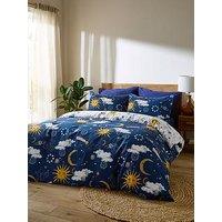 Their Nibs Disco Space 100% Cotton Reversible Duvet Set Navy Blue
