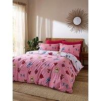 Their Nibs Mon Coeur 100% Cotton Reversible Duvet Set Pink