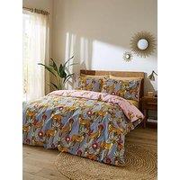 Their Nibs Untamed Cheetah 100% Cotton Reversible Duvet Set Grey
