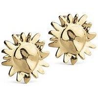 Enamel Copenhagen Sunshine Field Large Studs 18Ct Gold Plated 925 Sterling Silver