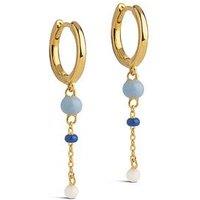 Enamel Copenhagen Lola Bold Hoops 18Ct Gold Plated 925 Sterling Silver - Marine