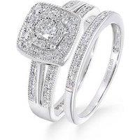 The Love Collection 9Ct White Gold 50 Point Diamond Square S