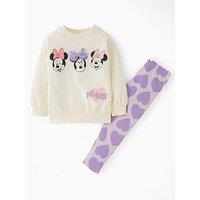 Minnie Mouse Disney Minnie Mouse Heart Sweatshirt Legging Set - Purple