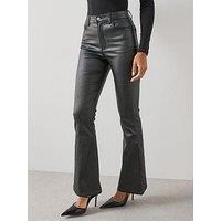 The Very Collection Coated Denim Soft Flare Jeans - Black