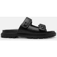 Coach Sculpted C Leather Double Band Sandal