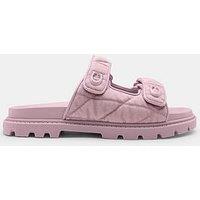 Coach Sculpted C Quilted Washed Denim Double Band Sandal