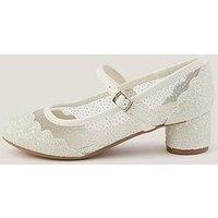 Monsoon Girls Annabelle Bow Princess Heel Shoes - Light Cream