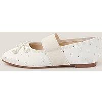 Monsoon Girls Gold Diamante Ballerina Shoes - Light Cream