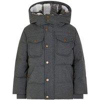 Monsoon Boys Padded Hooded Coat - Grey