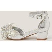 Monsoon Girls Sparkle Butterfly Heel Shoes - Silver