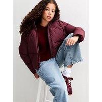 New Look 915 Girls Burgundy Oversized Padded Jacket - Dark Red