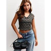 New Look 915 Girls Brown Leopard Print Lace Top