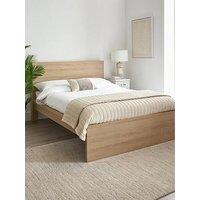 Very Home Camberley Bed Frame With Mattress Options (Buy & Save!) - Light Oak - Bed Frame With Memory Mattress
