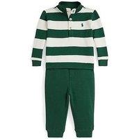 Polo Ralph Lauren Baby Boys Striped Sweat And Jog Pant Set - Green