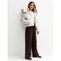 New Look 915 Girls Seam Detail Wide Leg Joggers - Dark Brown