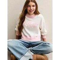 New Look 915 Girls St Moritz Logo Jumper - Off White