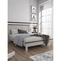 The Very Collection Crawford Wooden Bed With Mattress Options - Grey/Dark Oak (Buy & Save!) - Bed Frame With Microquilt Mattress