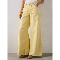 Mango Wide Leg Jeans - Yellow