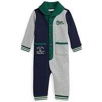 Polo Ralph Lauren Baby Boys Colour Block Romper - Grey/Navy