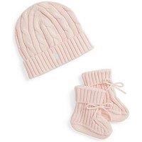 Polo Ralph Lauren Baby Girls Gift Box Hat And Bootie Set - Pink