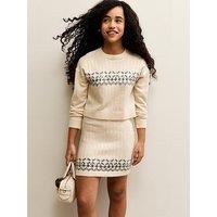 New Look 915 Girls Knit Fairisle Jumper - Light Cream