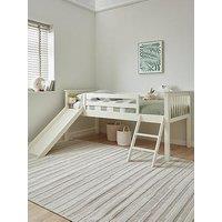 Very Home Novara Mid Sleeper With Slide With Mattress Options (Buy & Save!) - White - Fsc Certified - Bunk Bed With Premium Mattress