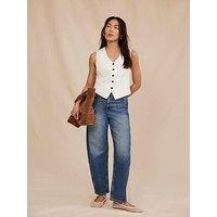 Mint Velvet High Rise Tapered Barrel Jean - Blue