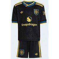 Adidas Manchester United Junior 25/26 Third Football Mini Kit - Black