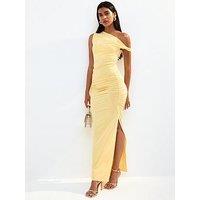 New Look Light Yellow Twist Shoulder Maxi Dress