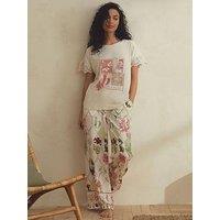 B By Ted Baker B By Baker Wall Tee And Wide Leg Pyjama Set - Cream