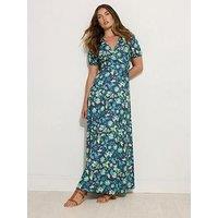Long Tall Sally Floral Wrap Maxi Dress - Blue
