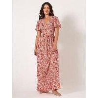 Long Tall Sally Ditsy V Neck Maxi Dress - Red